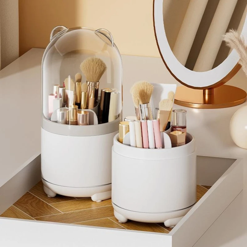 Transparent Dust-proof Pen Holder 360 Rotating Makeup Brush Storage Box Transparent Dust-proof Pen Holder Eyeshadow Brush