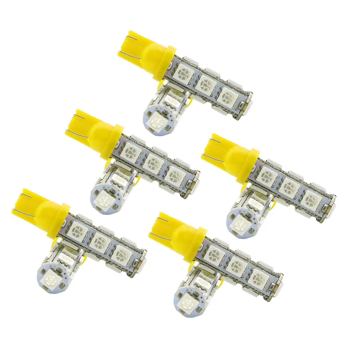 

10 шт. T10 5050 W5W 13SMD светодиодная лампа накаливания 12 В 5 Вт для автодомов на колесах 193 194 2821 921 922 158 160 161 161B 168 168A 912 Янтарный