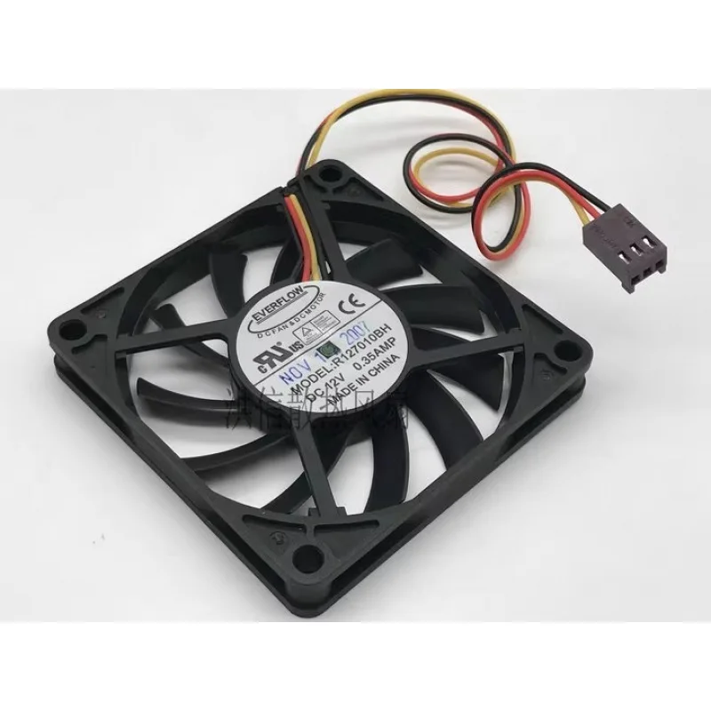HJY 1-piece EVERFLOW 7010 R127010BH DC12V 0.35A 7cm Axial Ultra-thin Cooling Fan