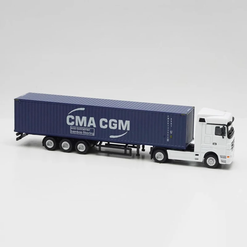 Diecast 1:87 Scale Transport Logistics Truck Alloy Car Model Finished Product Simulation Toy Collection Gift Static Model