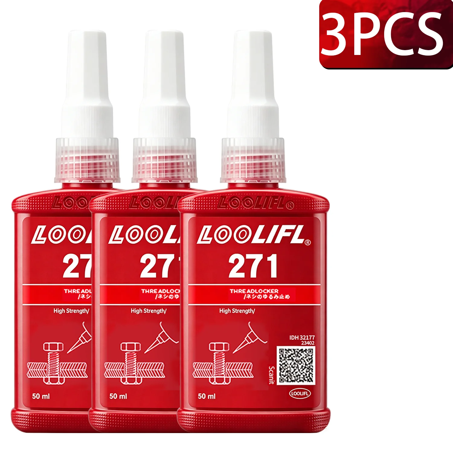 243 271 50g Anaerober Roter Schraubenkleber Schraubensicherung Gewindesicherung Stark Rutschfest Befestigungsgewinde-Sicherung Anti-Lose Hohe Festigkeit