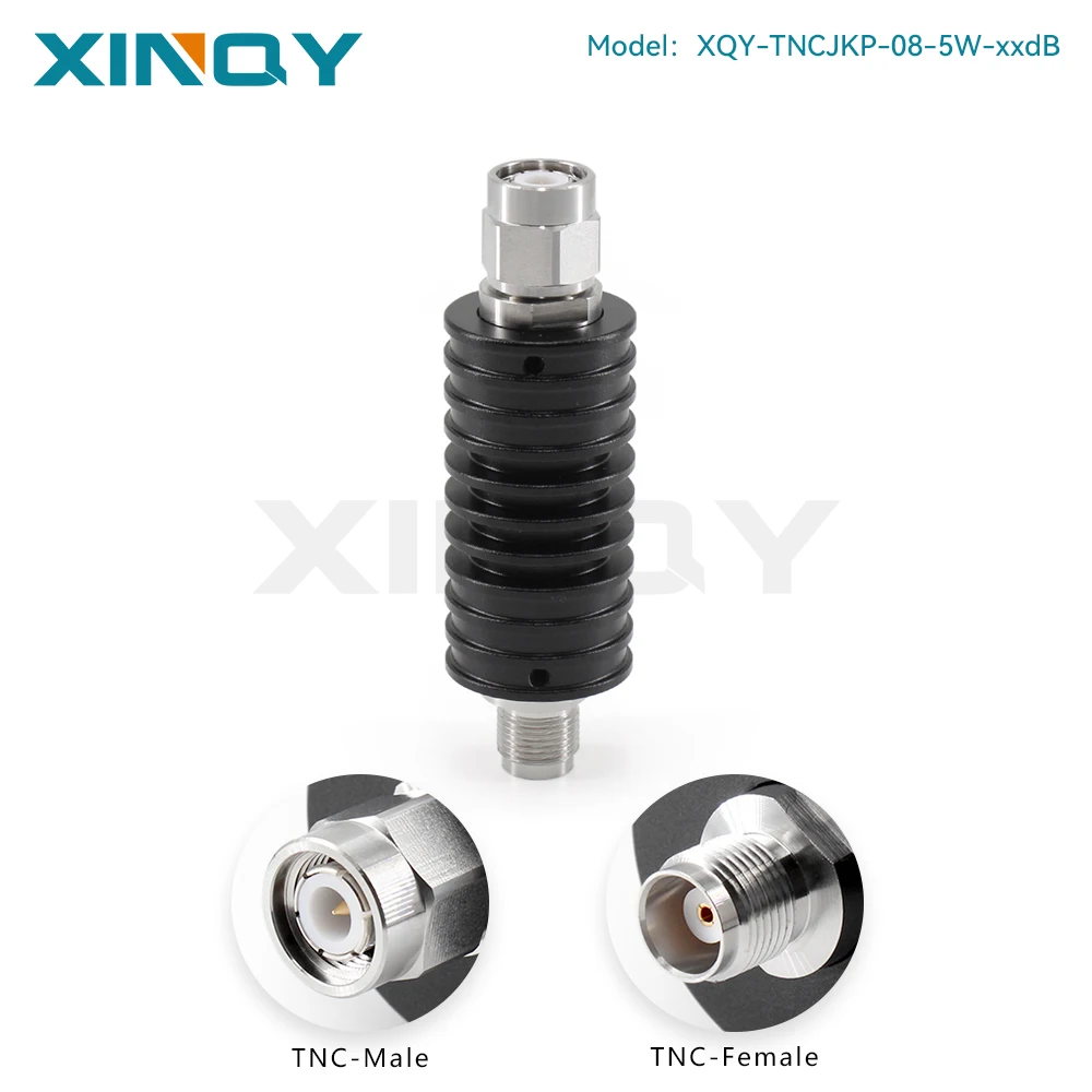 XINQY DC-8GHz Fixed Attenuator 5W TNC Connector RF Signal Attenuator 3dB/6dB/10dB/20dB/30dB/40dB