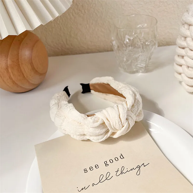 New Fashion White Series Headbands for Women Plaid Hairbands for Girls Sponge Headwear Hair Hoop Women Bezel Hair Accessories