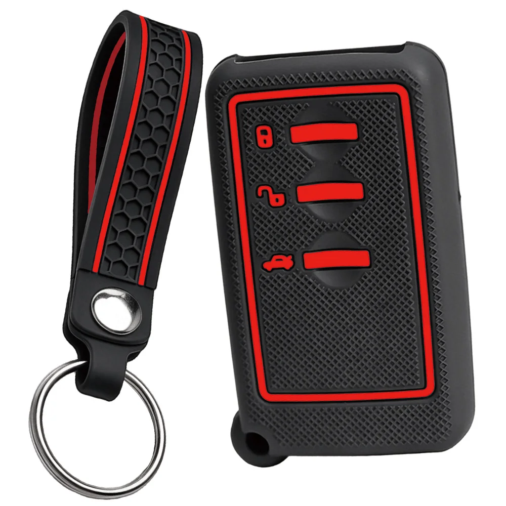 For Subaru Forester Outback Crosstrek Impreza Ascent WRX BRZ Legacy XV silicone car key fob cover with finger loop and key ring
