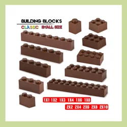 Building block 1X4 1X8 4X6 2X10 hole Brown brick basic accessories education creativity compatible brand building block toys