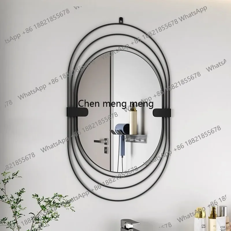 01A European Light Luxury Home Furnishings Artistic Decoration Oval Creative Design Wall-Mounted Mirror Photography Dressing Mir