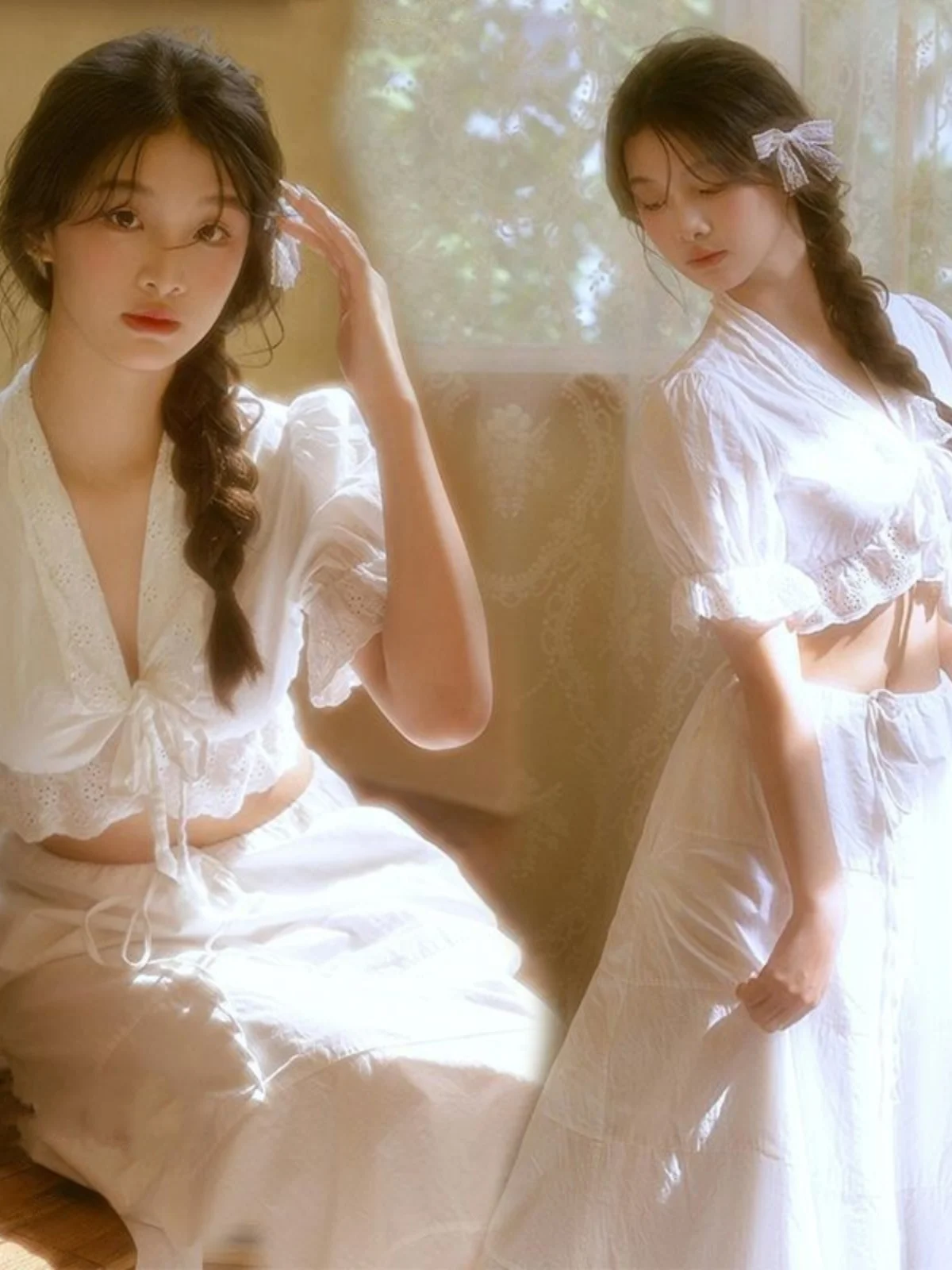 

Studio New Simple Vintage Forest System Girls Art Photo Photography Clothing Female Individual Portrait Clothing