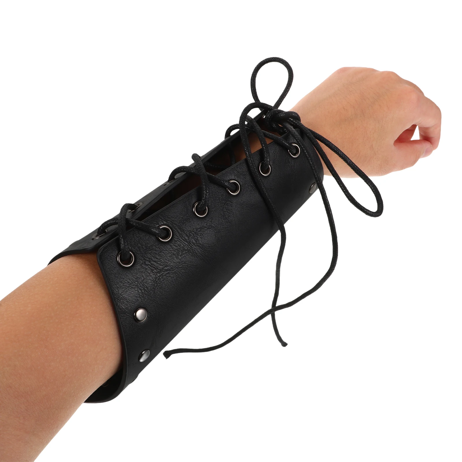 2pcs Medieval Wrist Guards Vintage Arm Bracers Adjustable Pu Armor For Cosplay Renaissance Costume Party Larp Accessory