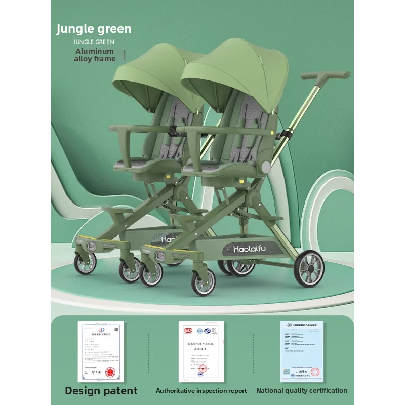 Twin Baby Trolley Baby Walking Artefakt Baby Walking Light Folding kann sitzen und liegen Double Twin Twin kann ausgenommen werden