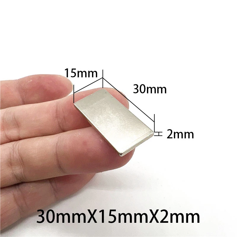 2~100PCS 30x15x2mm Block NdFeB Neodymium Magnet N35 Super Powerful imanes Permanent Magnetic Disc 30*15*2mm