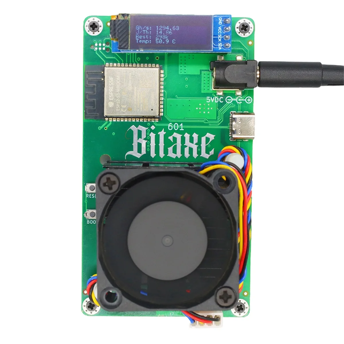 T27C Bitaxe Gamma 601 Solo Miner 1.2TH/S 18W BM1370 From Antminer S21 Pro Asic Bitcoin BTC Miner with Stand EU PLUG