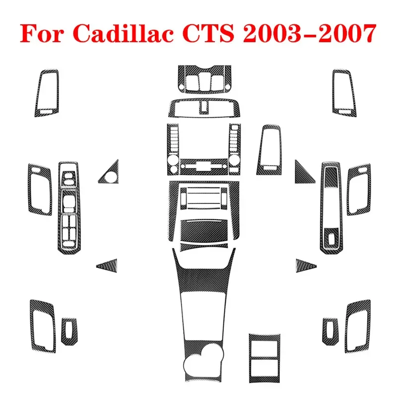 For Cadillac CTS 2003 2004 2005 2006 2007 Black Carbon Fiber Interior Styling Protection Stickers Car Decorative Accessories