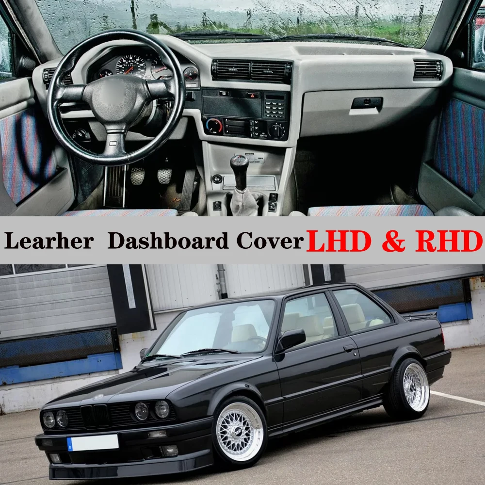 Mata na deskę rozdzielczą Skórzana osłona przeciwsłoneczna Akcesoria anty-UV Do BMW E30 serii 3 M3 315i 316i 318i 320i 323i 324 1982-1991