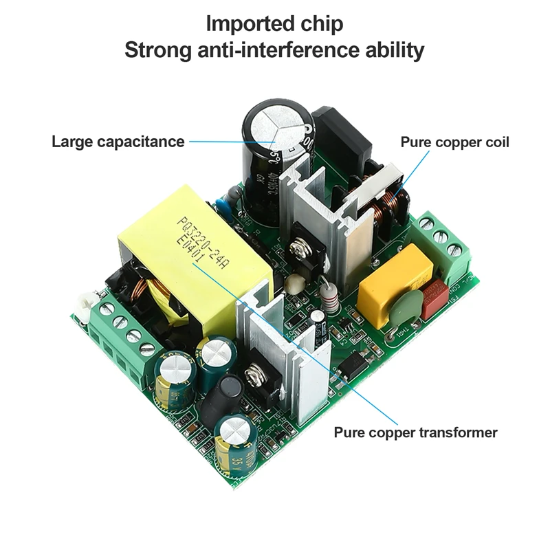 Imagem -06 - Fonte de Alimentação de Comutação com Display Proteção Múltipla Trilho Montado ca cc 12v 15v 24v 36v 48v Smps Psu 100w Qyr100