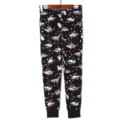 Pajama Pants Women Flannel Plus Fleece Warm Casual Home Graffiti Pants Anime Ladies Sleeping Bottoms