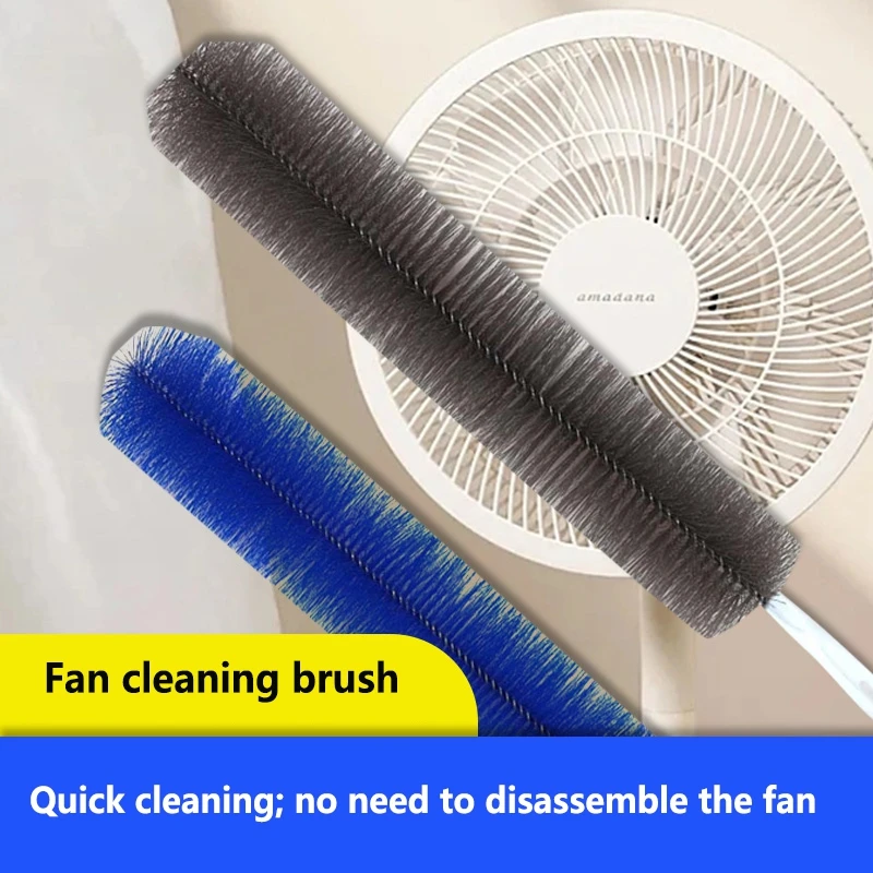 New Bendable Fan Brush Ultra-Fine Bristles Fan Inner Duster Remover Long Handle Air-conditioner Furniture Shutter Cleaning Tool