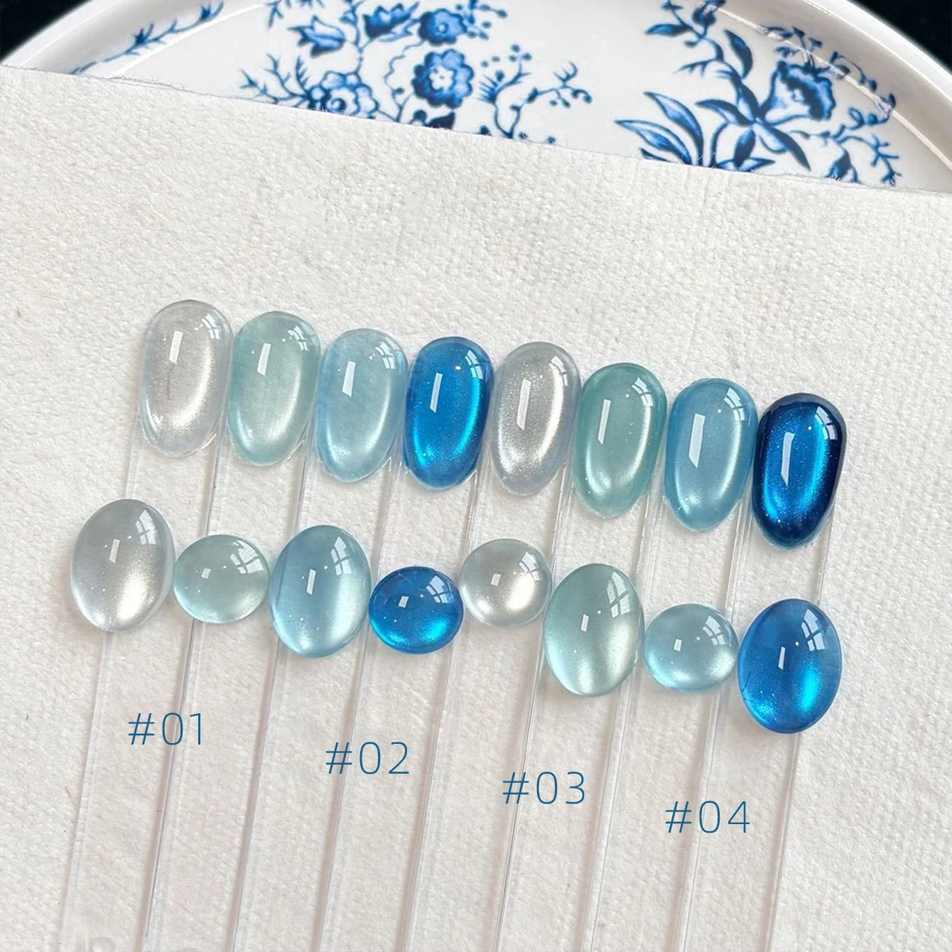 MAINEL 10ML 1Pcs Summer Blue Glass Bead Cat Eye Gel Nail Polish Flash Spar Nude Color Magnet Nail Art Gel Salon Nails Blue Nails