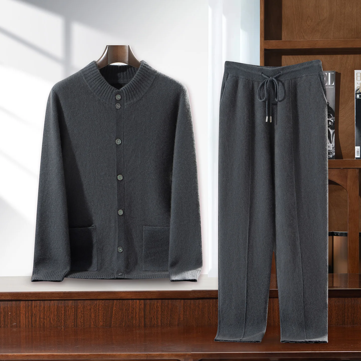 Autumn Winter Thick Set 100% C - Knitted Cardigan Men review and price