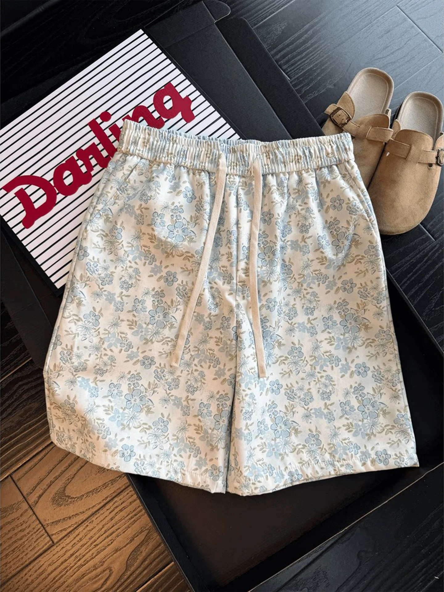 

Quick Dry Ice Silk Short Pants Five Parts Home Sleepwear Beachwear Lightweight Summer Shorts for Men And Women