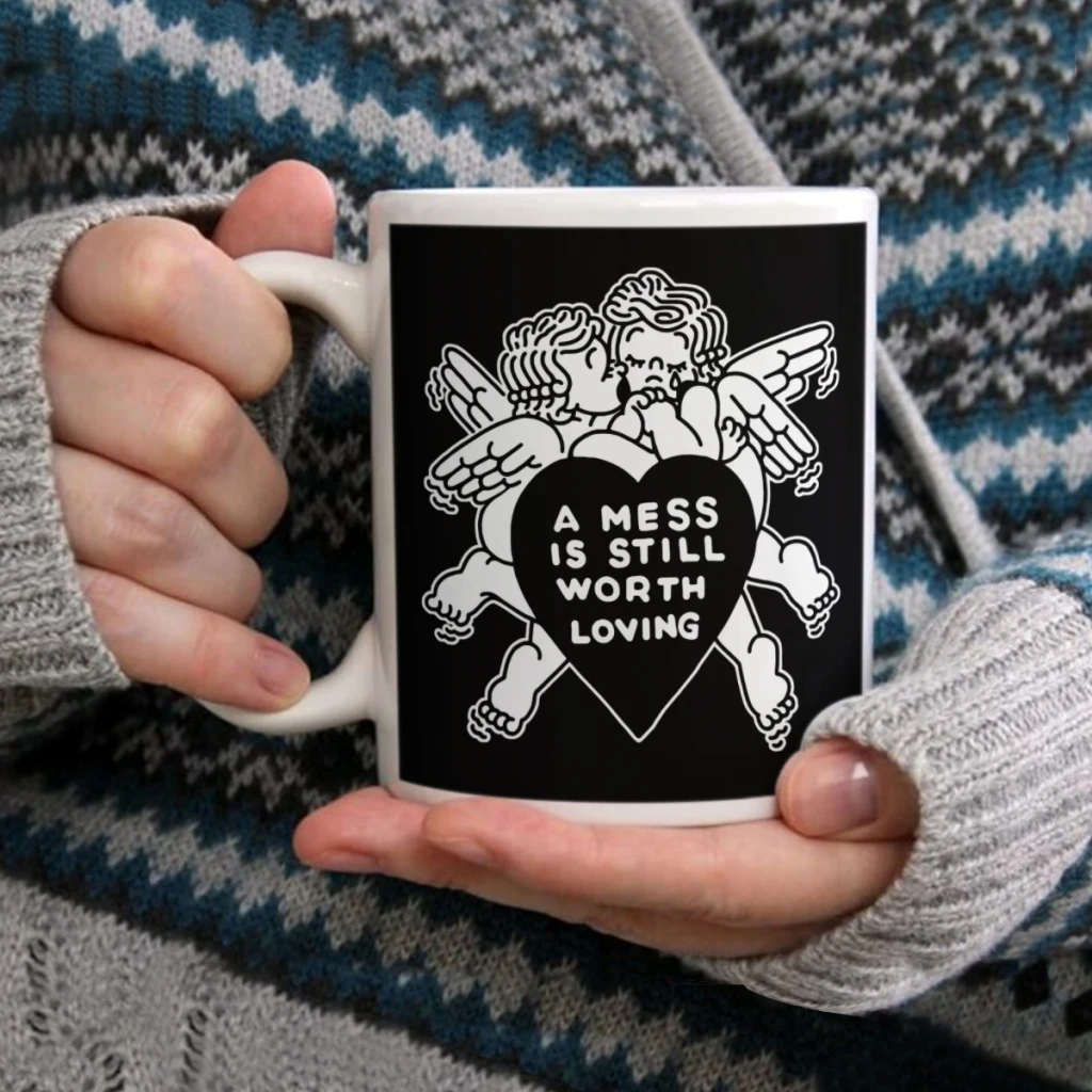 

Mess whiteCoffee Mug Tea Cup 11oz Coffee Cup Funny Birthday Ceramic Mug Personalized Cup