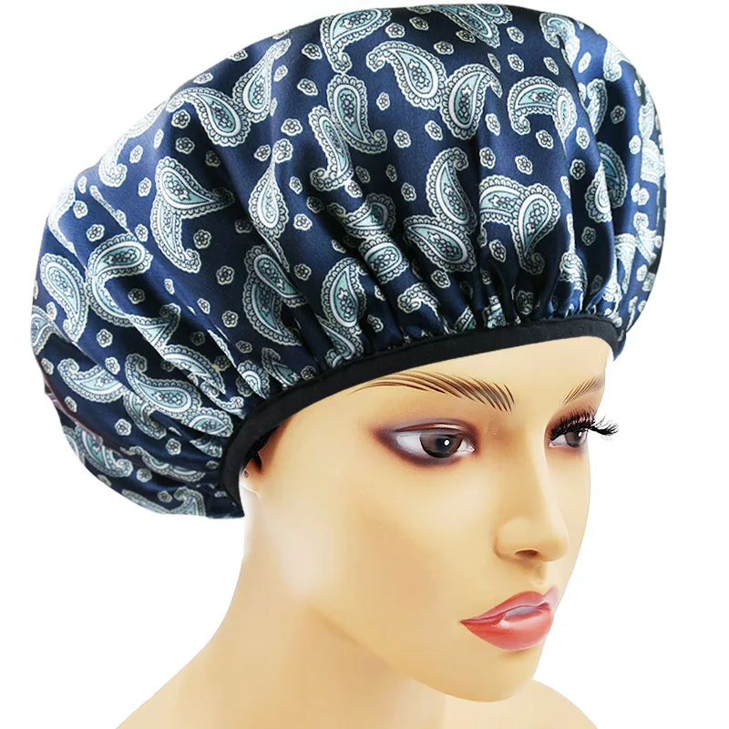 Shower Cap for Men Reusable Extra Large Shower Cap for Women Men Three Layer EVA Waterproof Long Hair Cap