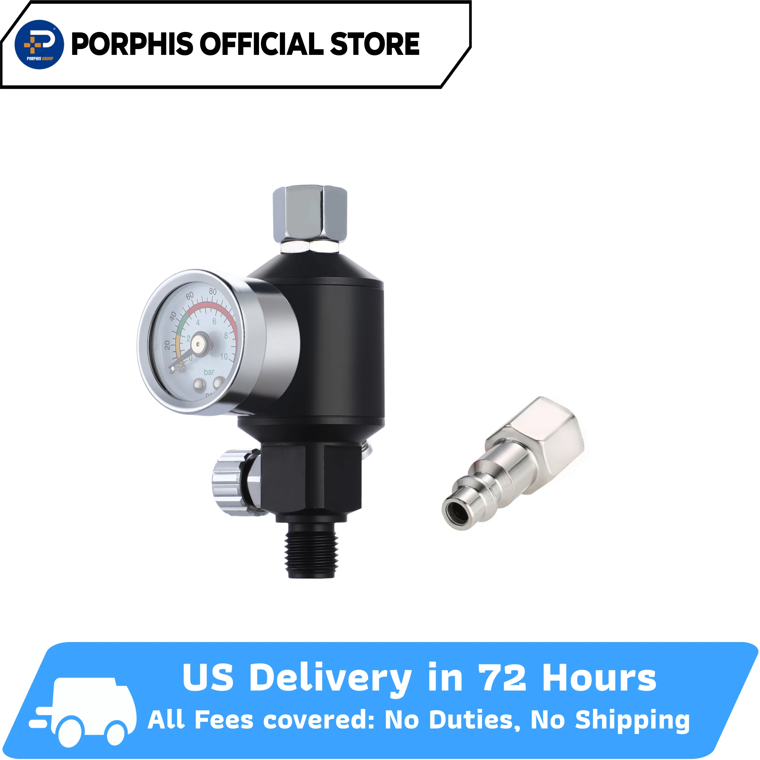 

Фильтр для краскопульта с регулятором давления и манометром, встроенный водоотделитель для краскопульта, инструменты для покраски, регулятор для краскопульта с доставкой со склада в США