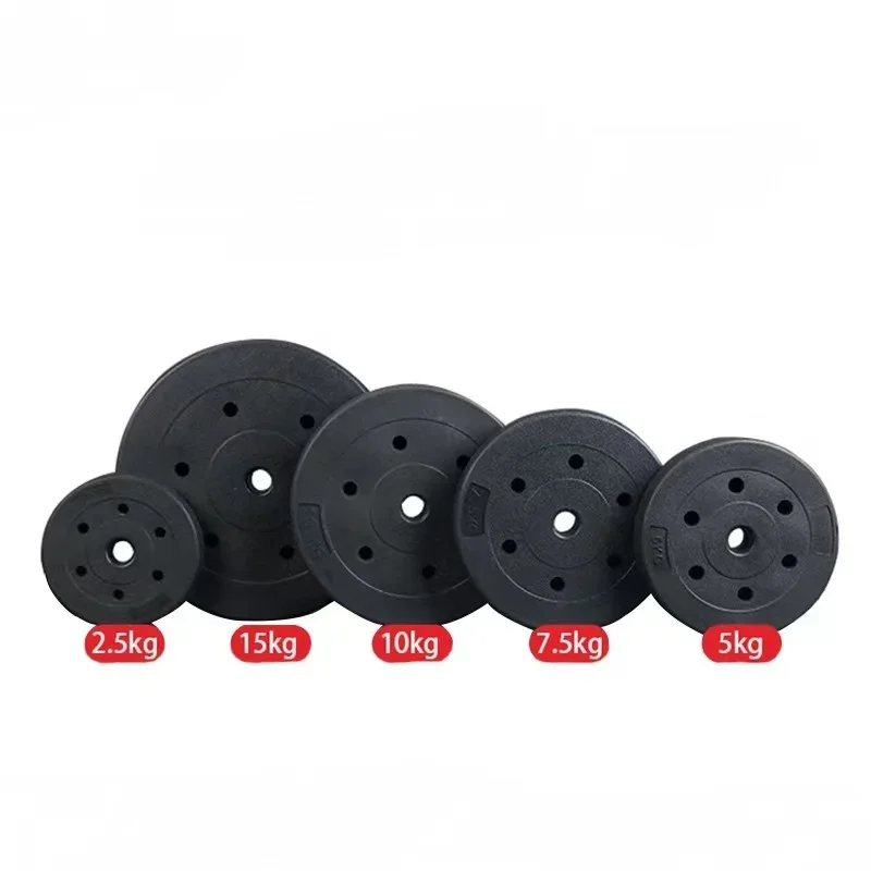 New Product Hot Sale Environmental Small Eyelet Barbell Disc Adjustable Plastic Coated Cement Dumbbell Weight Plate