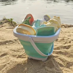 11 Pcs Kids Seaside Beach Toys Set - Fun Morandi Color Combination, Folding Bucket Digging Shovel, Perfect Outdoor Toys for Kids