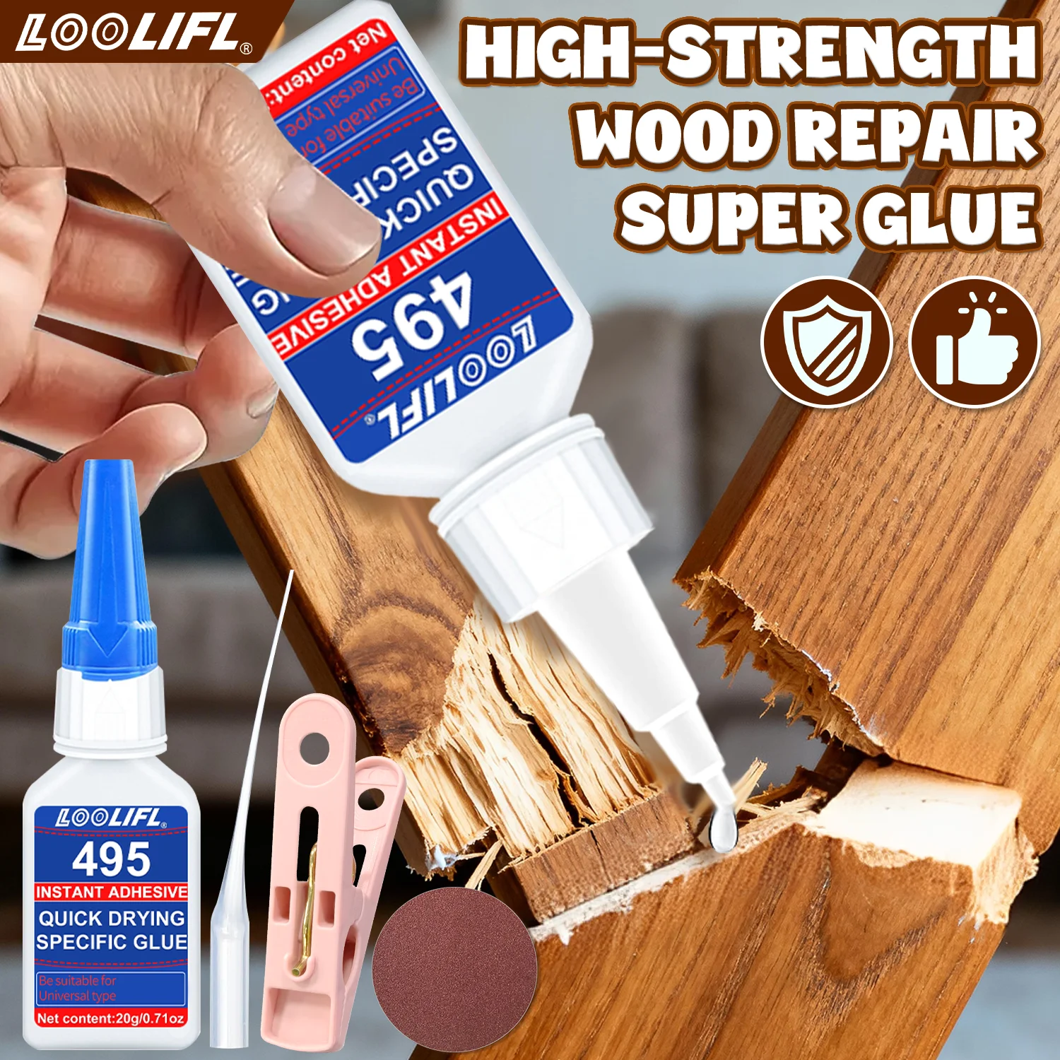 Adhesivo transparente super adhesivo para reparar artesanías de muebles de madera, todos los usos adhesivo instantáneo para artesanías de trabajo de la madera