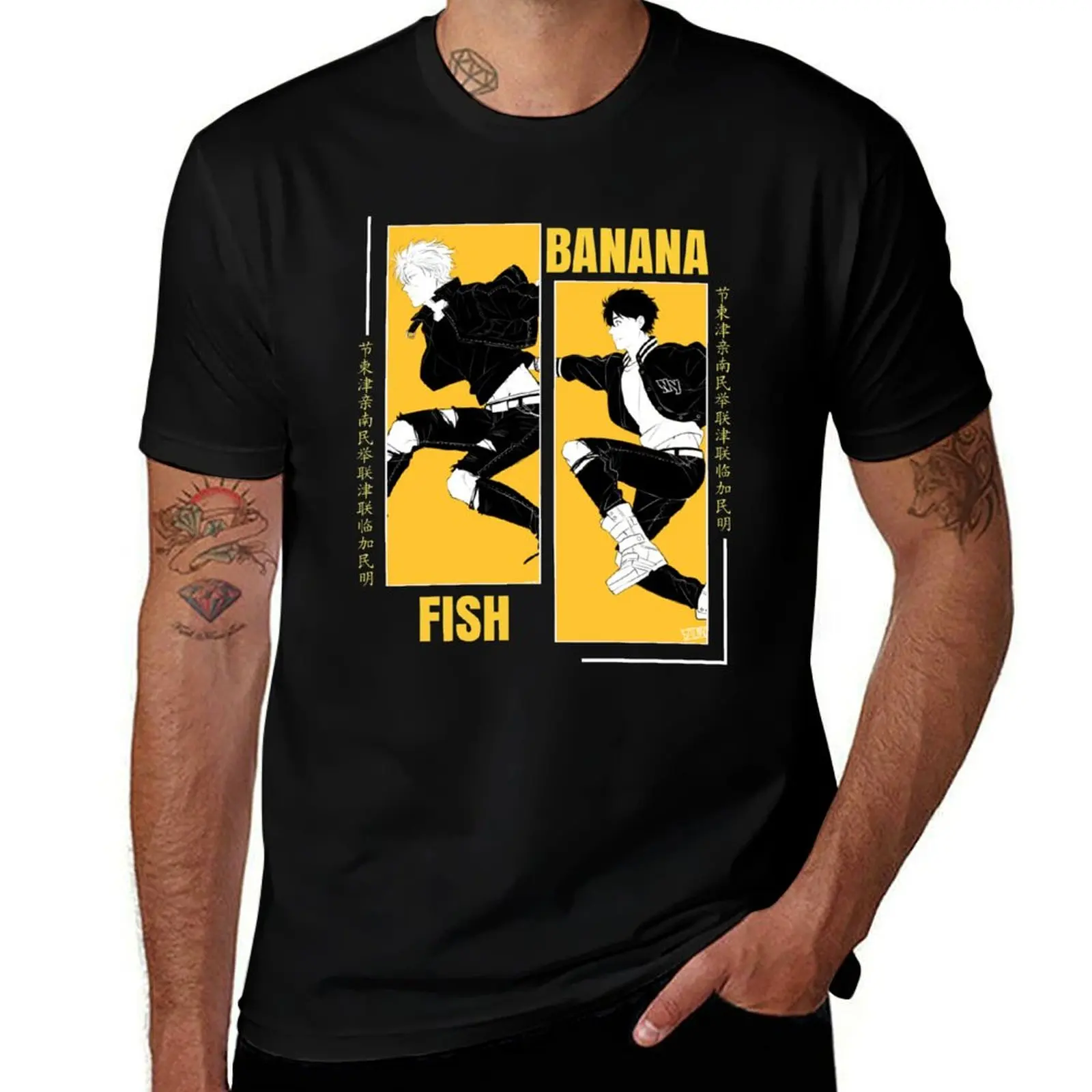 Футболка с принтом "Banana Fish", дизайнерская