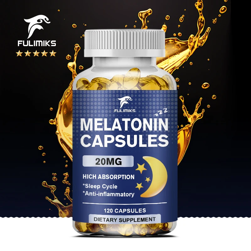 

Melatonin Capsules 20mg - Promote Falling Asleep Quickly, Calm The Mind, Natural Sleep Aid Supplement