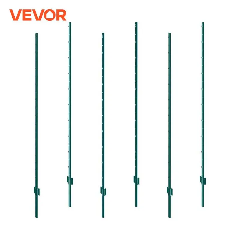 VEVOR Fence Post T-Post Heavy Duty Metal Fence Posts Sturdy Steel Fence Stakes for Garden Yard Lawn Farms & Outdoor Wire Fencing