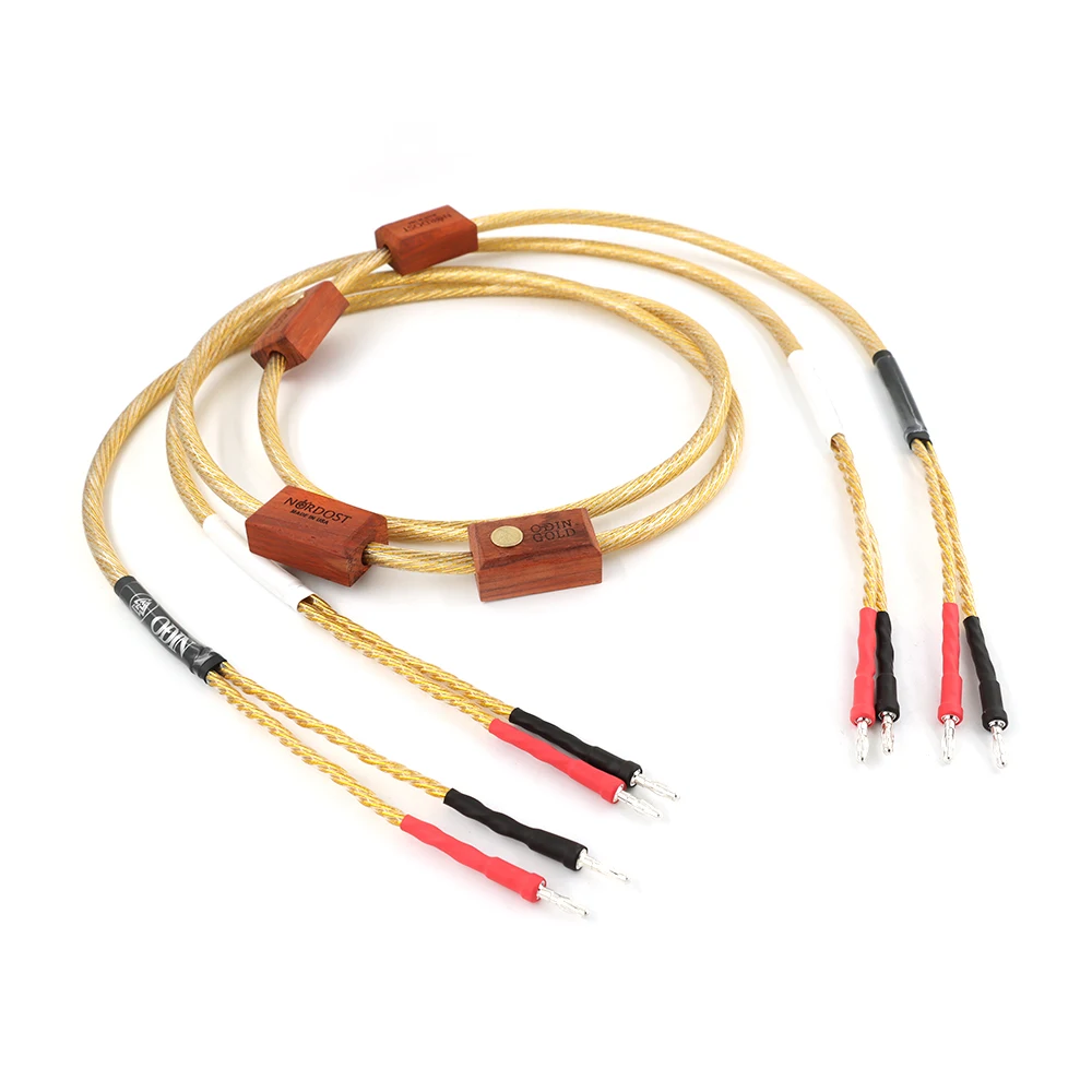 1 Pair Hifi Nordost ODIN Gold Banana To Banana Plug Biwire Electric Speaker Cable for amplifier CD LoudSpeaker Wire Audio Line