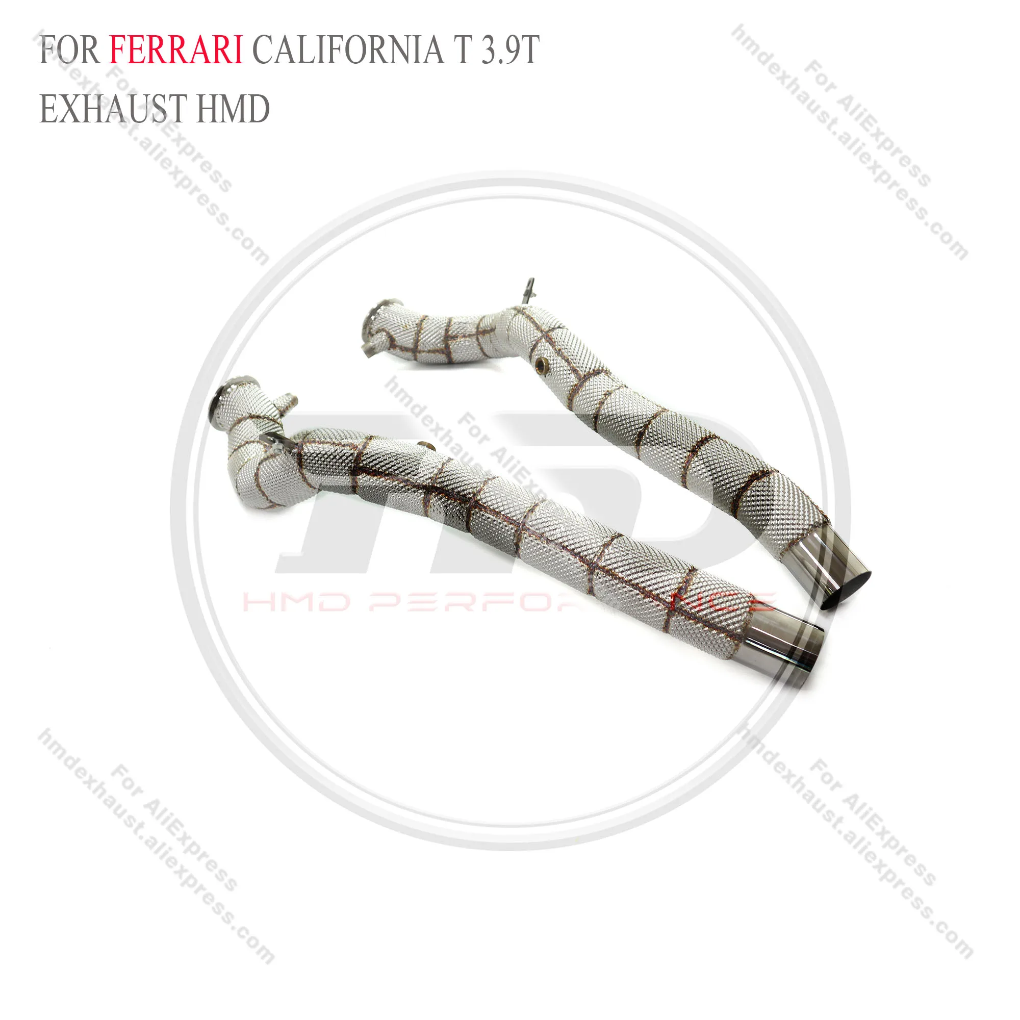 HMD Exhaust System High Flow Performance  Downpipe for Ferrari california T 3.9T With Heat Shield