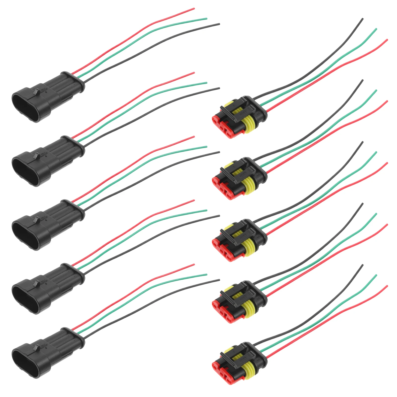 

5 Pairs Automotive Connectors Waterproof Quick Connect Wire Terminals Plastic Electrical Car Engine Parts Vehicle Adapter
