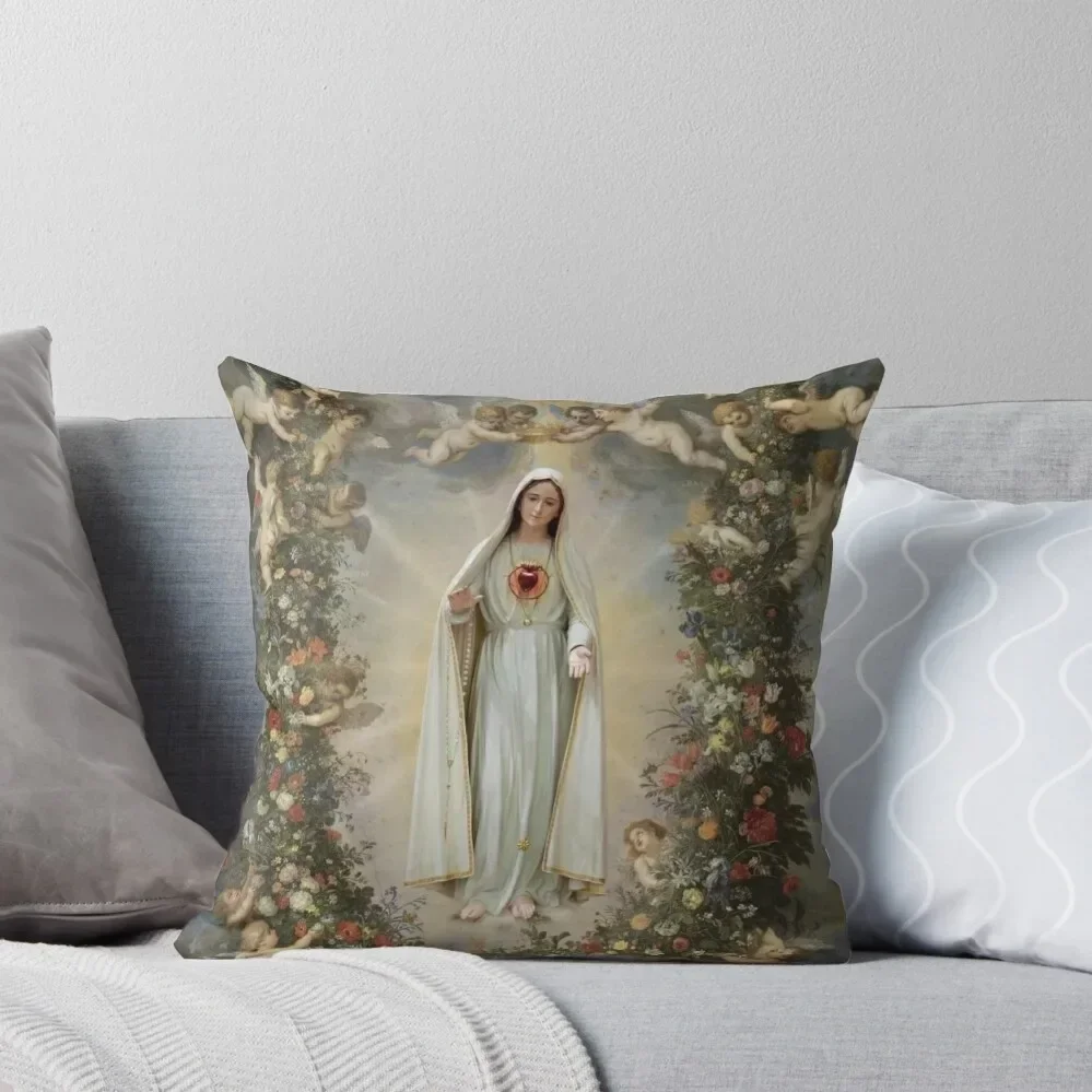 

Virgin Mary Immaculate Heart of Mary Mother of God Our Lady Throw Pillow home decor items sleeping pillows Pillow Decor pillow