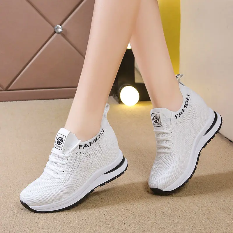 2023 Women Sneakers Summer Autumn High Heels Ladies Casual Shoes Women Wedges platform shoes Female Thick Bottom Trainers