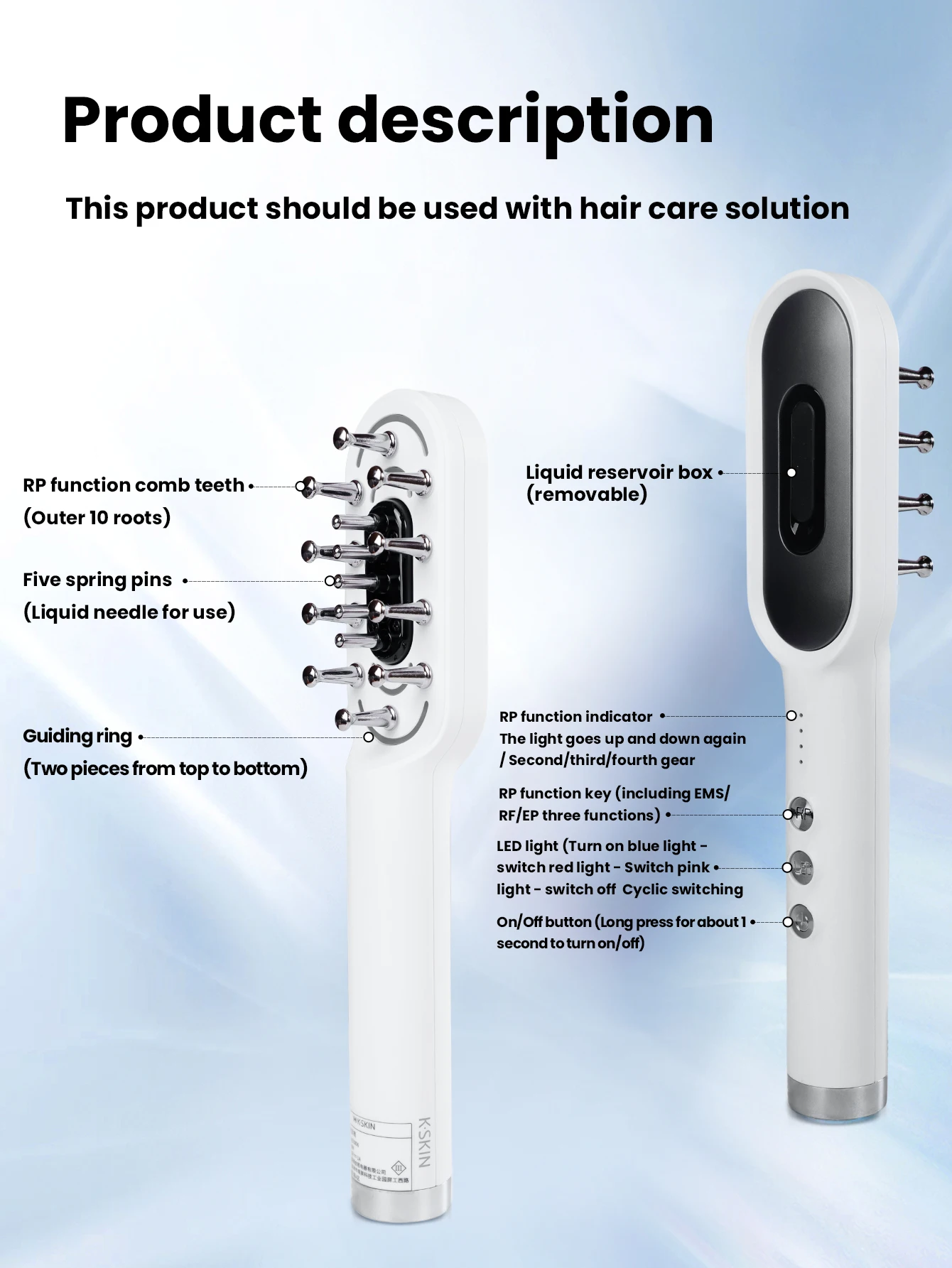 New Scalp Massager for Hair Growth Electric Head Massager LED EMS Hot Microcurrent Massage Hairbrush Hair and Scalp Treatments