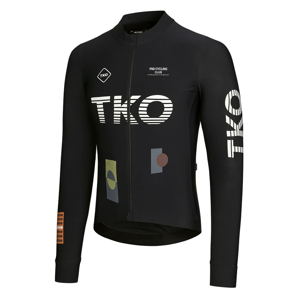 Herren-Radtrikot mit langen Ärmeln, hochwertig, atmungsaktiv, schmale Passform, PNS-Radtrikot, Pro Team TKO, Fahrradbekleidung, Radtrikot