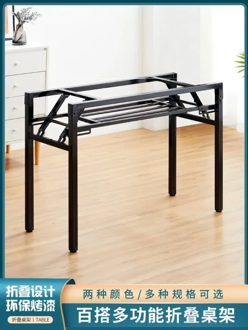 Simple Household Dining Table Foot Stall Rack Snack  Long Spring Table Folding Training