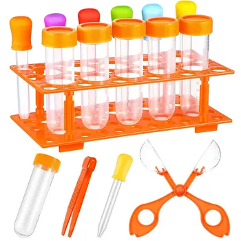 어린이 학습 교육 미세 운동 기술 장난감 초등 과학 점보 테스트 튜브 스탠드 Dropper 깔때기 측정 숟가락 어린이