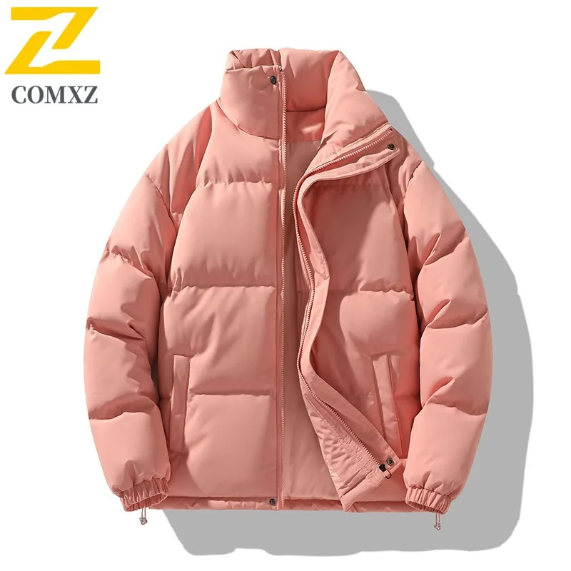 COMXZ 2025 سترة رجالية جديدة ذات معيار وطني بسيط موضة عصرية سميكة وسيم معطف شتوي قصير ممتاز