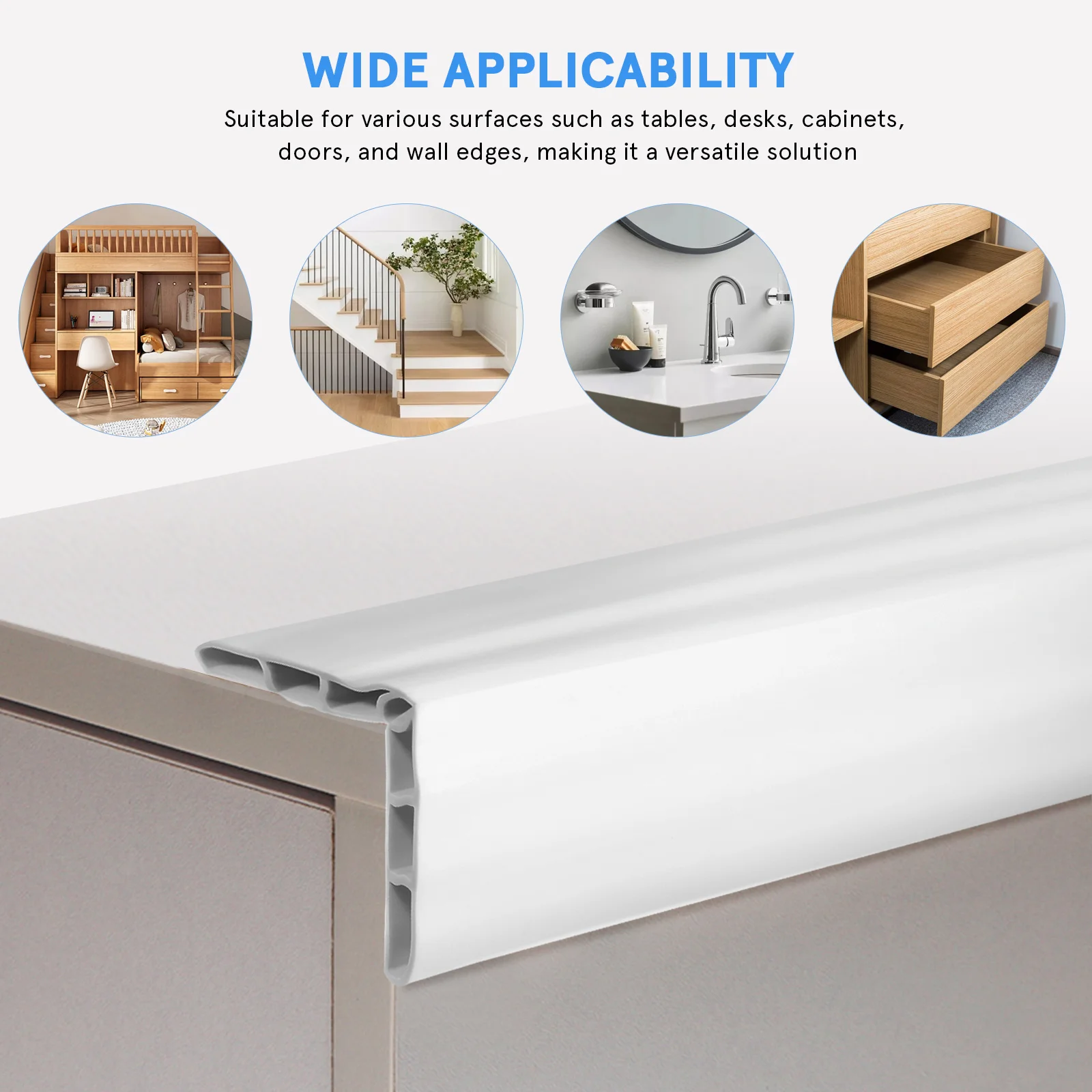 شريط حماية للحواف، وسادة حافة المكتب، واقيات زوايا الطاولة، بلاستيك ناعم، متين، سهل التركيب، حماية من الصدمات واسعة