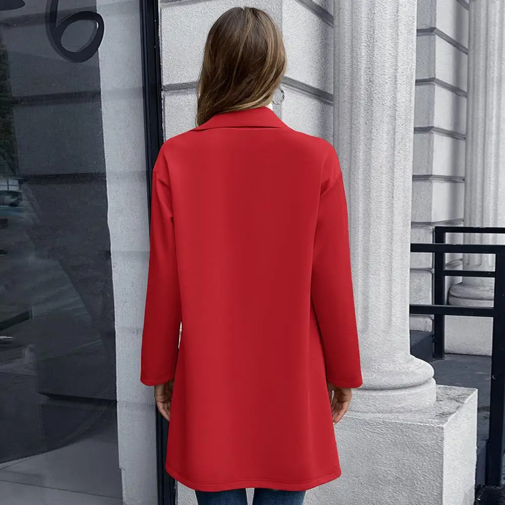 Chaqueta de punto con doble botonadura para mujer, cárdigan elegante de estilo Formal de negocios, abrigo con vuelta para oficina, otoño