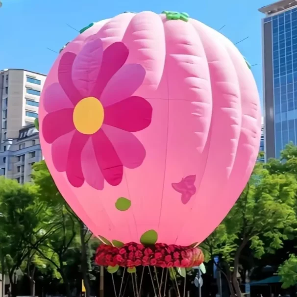 Nadmuchiwane logo, duży, nadmuchiwany balon na ogrzane powietrze z PVC do reklamy na zewnątrz w supermarkach, z dmuchawą, łatwy montaż, lekki.