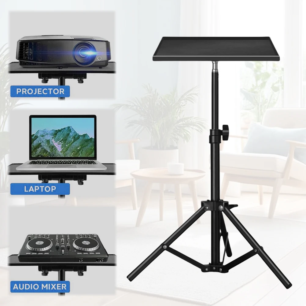 Universal Laptop Projector Tripod Stand 1/4inch Thread DJ Equipment Holder Height Adjustable Floor Projector Stand for Equipment