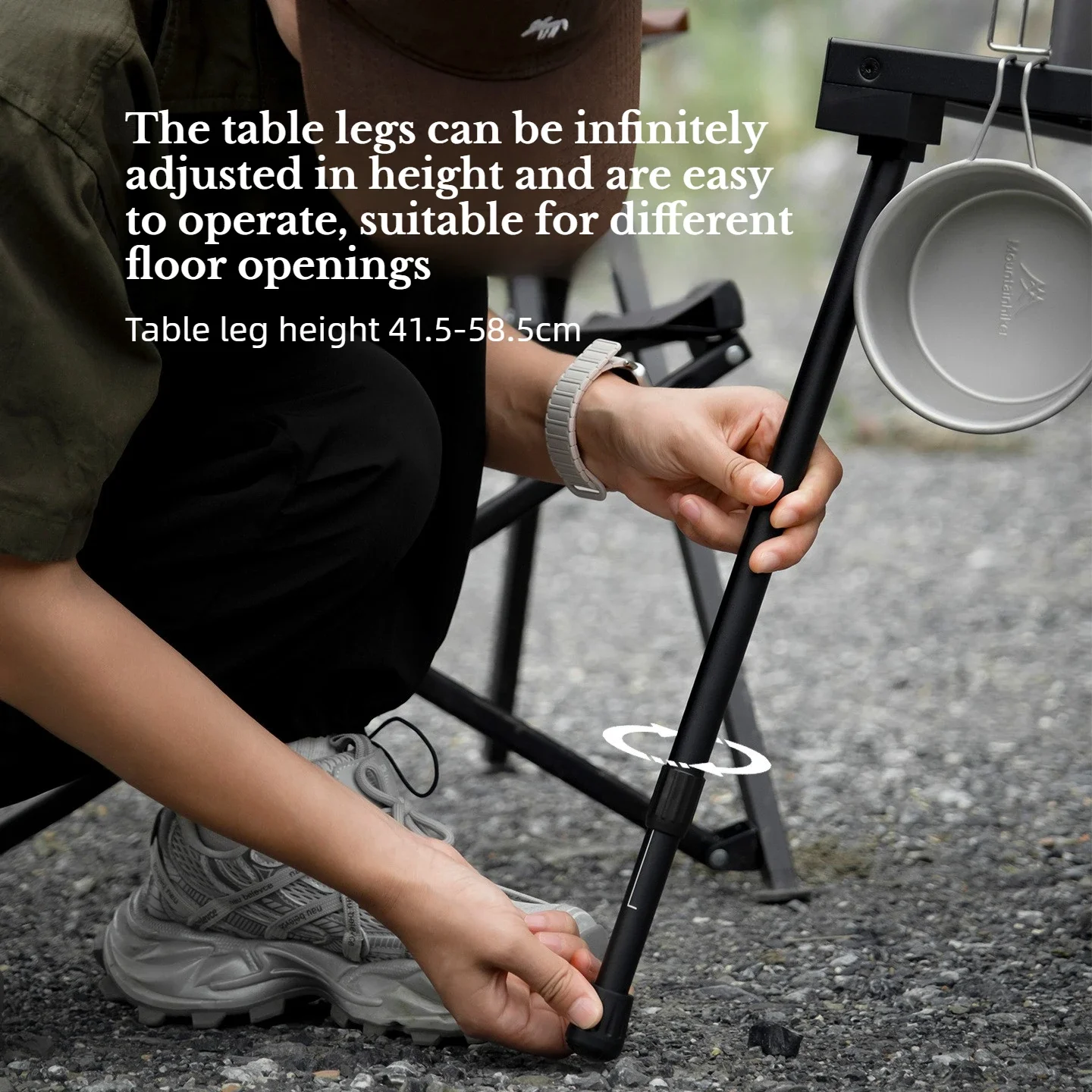 MOUNTAINHIKER Camping Folding Lift  Adjustable Multi Unit IGT Table Gas Stove Portable Camp BBQ Grill Table Outdoor Picnic Table