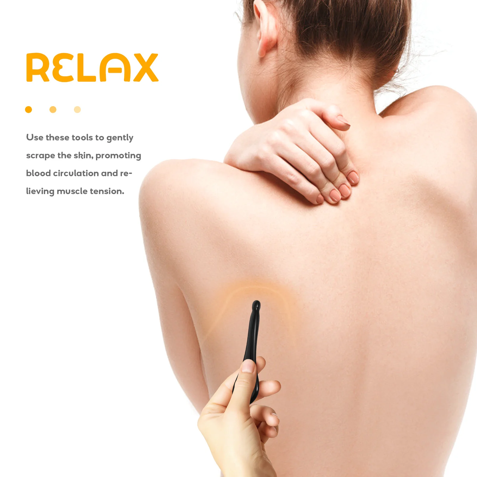 3 قطعة حجر السج الأسود غوا شا طقم أدوات الوجه السلس النحت حجر للوجه الرقبة الجسم الاسترخاء العلاج التبريد اليشم الأسطوانة #1