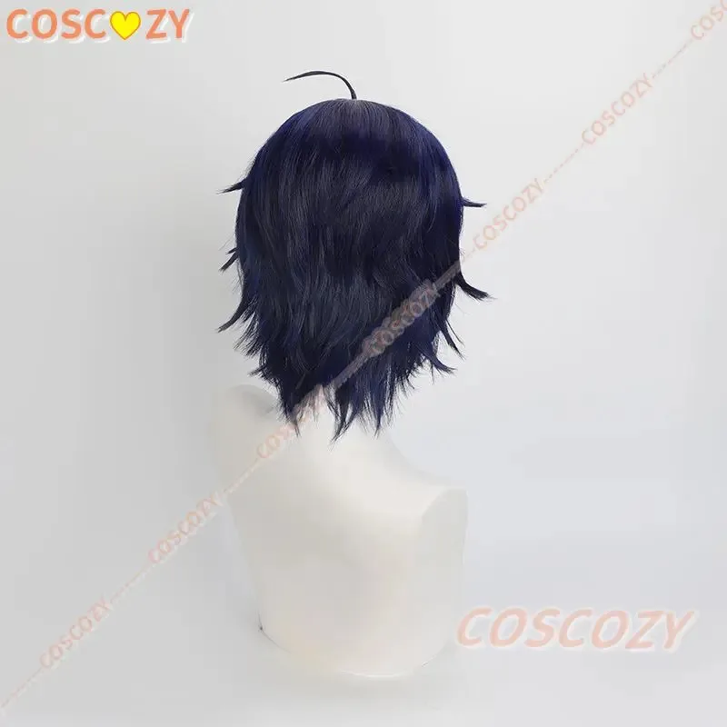 Cosplay Game ZZZ Asaba Harumasa Cosplay Wig 30cm Short Black Blue Mixed Cosplay Wigs Heat Resistant Synthetic Hair