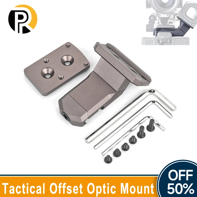 Airsoft Tactical Metal Offset Optic Mount forT-2 RMR By 45Degrees Can Install Multiple Types Of Dot Sights HS24-0239 Accessories